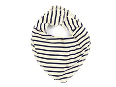 Petit Piao indigo plum/dark off white striped bib (2-pack)